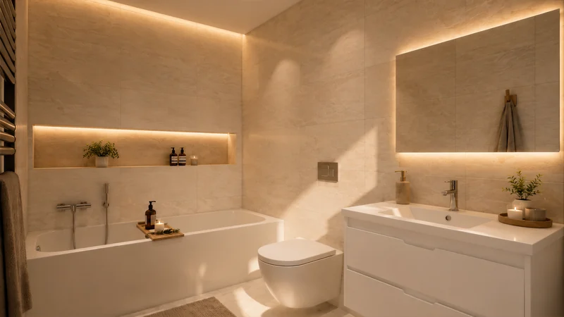 Salle de bains avec baignoire